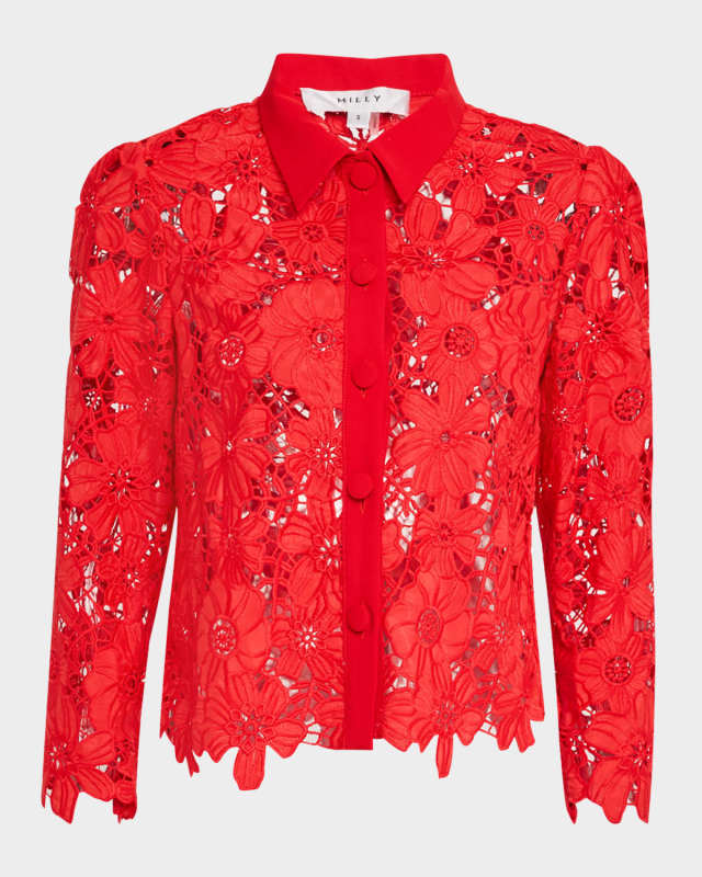 June Cropped Floral Lace Top